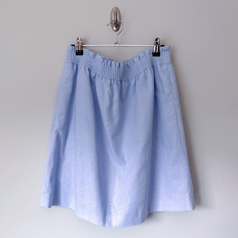 J. Crew Blue Linen Blend Mini Skirt